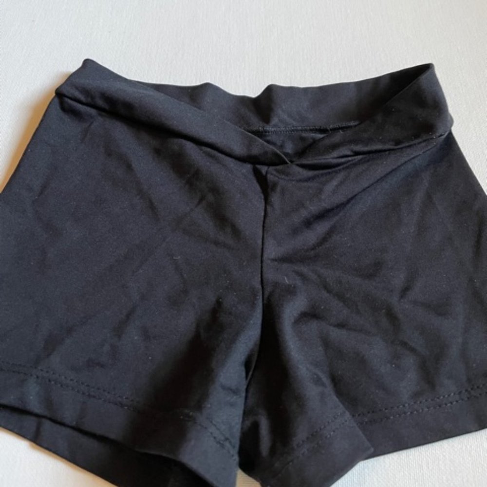Black Eurotard Dance Shorts Size 7 - 10 kids